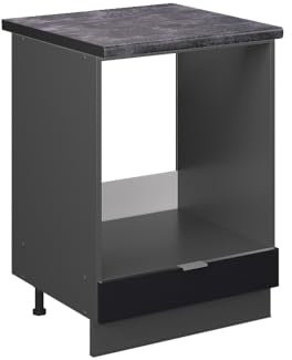 Vicco Oven housing cabinet Fame-Line, Black striped, 60 cm