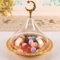 Ramadan Tablett mit Kuppel Deckel, Ramadan Deko Serviertablett, Mond Stern Dessert Teller, Retro Eid Mubarak Ramadan Tablett, Tischdeko Tablett für Salat Obst Trockenfrüchte Süßigkeiten Snack (B)
