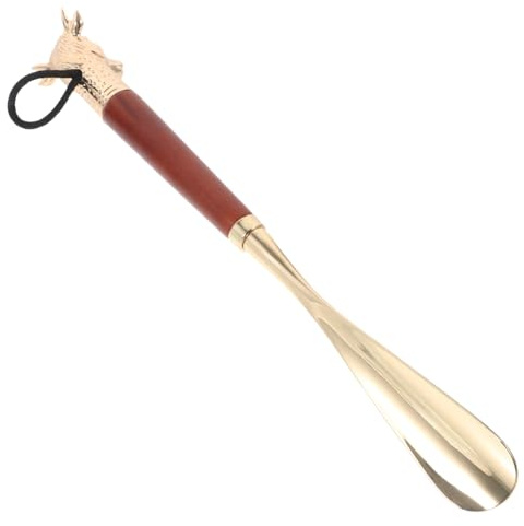 Healvian Bullhead Shoehorn Chausse-pied à Bouton Long Civière De Chaussures Hommes Long Chausse-pied Poignée De Chausse-pied Chausse-pieds Mesdames Pour Des Hommes Alliage