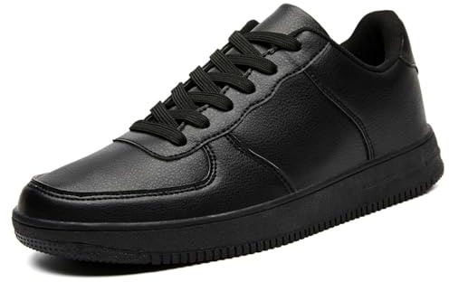 LECYGNB Men's Casual Fashion Trainers Sneakers Comfortable Breathable Lightweight Lace-Up Walking Shoes Black UK 9