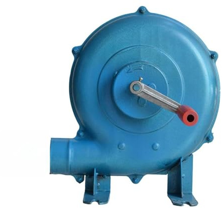 Popcorn Ventilator, Handkurbel-Grillgebläse, Metall, Blau, 80 W – 350 W(200W)