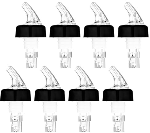 8 Stück Flaschenausgießer, Schnapsspender 2cl/4cl, Schnaps Ausgießer, Portionierer Spirituosen Dosierer für Cocktails Automatische MessflaschenausgießerPlastik | für Wein Cocktail Home Bar Tinkturen