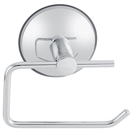 Portarotolo di carta igienica, moderno, in acciaio inox, senza foro, con ventosa, rimovibile, per bagno, WC, cucina, cromato