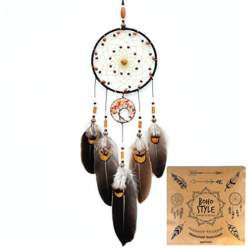 Traumfänger Dreamcatcher Handarbeit Indianer Wandbehang Home Decor Traumfänger mit Federn No.17