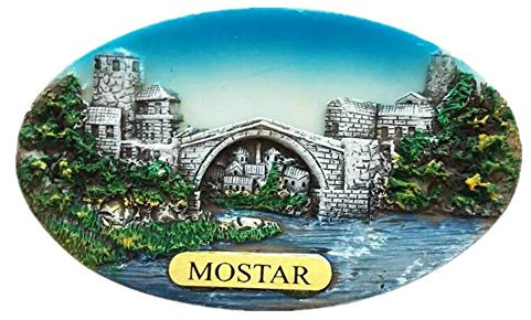 Mostar Bosnien und Herzegowina Harz 3D Starker Kühlschrankmagnet Souvenir Tourist Geschenk Chinesischer Magnet handgefertigt Handwerk Kreative Heim- und Küchendekoration Magnetaufkleber