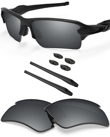 BlazerBuck Polycarbonat Polarisierte Ersatzgläser für Oakley Flak 2.0 XL OO9188 - Silberchrom AR Beschichtet