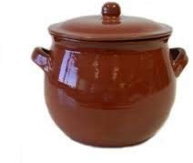 PENTOLA in COCCIO Terracotta da Fiamma E da Forno con Coperchio CILINDRICA 20X20X16