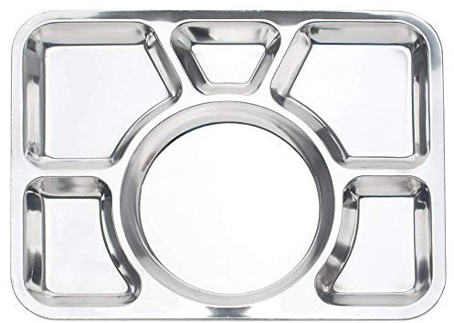 Home Goods Divided Dinner Tray/Lunch Container, Metal Plate, 1 Pc - 6 Sections (1 x)
