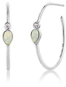 Ania Haie Damen-Creolen Opal Colour Raindrop Hoop 925er Silber Opal One Size 88048181