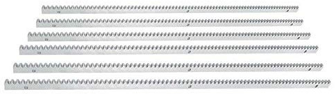 6 x 1 m rack for gate drive, sliding gates, gate opener, accessories, tooth rail, for sliding gate operator, sliding gate opener, accessories, diameter 12 mm.