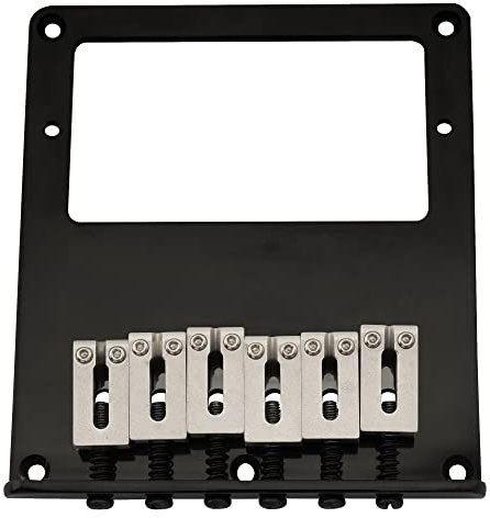 Musiclily Pro 54mm Humbucker Telecaster Steg Brücke 6 Edelstahl Saitenreiter für Tele T-Style E-Gitarre, Schwarz