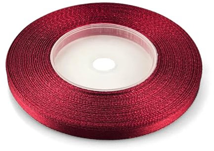Netuno 1x Satinband Bordeaux hell 6 mm x 32 m Geschenkband Hochzeit Deko Stoffband Schleifen farbig zum Verpacken Dekoration Geschenke Schleifenband bunt Schleifenbänder Satinbänder silk ribbon