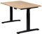 boho office® Höhenverstellbarer Schreibtisch 120 x 80 cm - Elektrisch stufenlos, inkl. Wireless Charger, Memoryfunktion, Kollisionsschutz - Basic Line Schwarz inkl. Tischplatte in Wildeiche