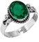 Jeweloporium Grüner Smaragd-Simulationssilberring, Größe 67 (21,3), 925er Sterlingsilberring für Damen, ovaler Stein, Boho-Schmuck