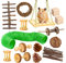 MYSUNBAR 15 Stück Hamster-Kauspielzeug,Natürliches Holz,Hanteln,Trainingsglocke,Wippe,etc.Zahnpflege,Molar Spielzeug für Papageien,Syrische Hamster,Rennmäuse,Ratten,Meerschweinchen