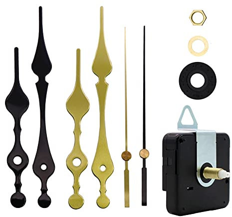 JAWSEU Lange Spindel Quarz Uhrwerk, Silent Quarzuhrwerk Wanduhr Bewegungs Mechanismus, DIY Uhr Bewegung Ersatz Teile