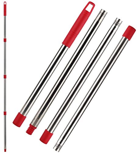 Manche de Rechange Compatibile avec Vileda Turbo Spin Mop - 4 Sezioni Acier Inoxydable Manche de Balai Barre Réglable, 58 Pouces