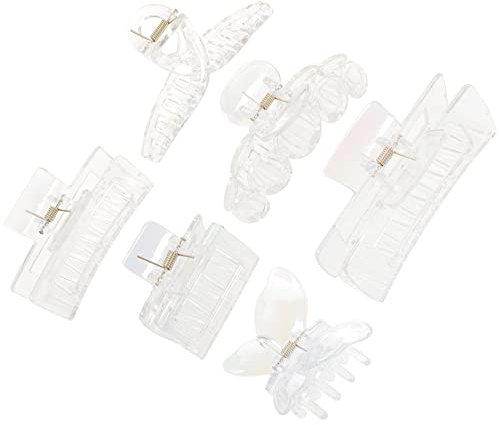 Lurrose Lot De 6 Pinces À Cheveux Transparentes Pince Requin En Plastique