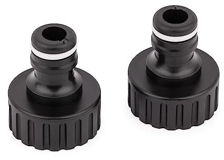 Mivos 2 x Hahnverbinder Anschluss für Wasserhähne mit 3/4 Zoll BSP (26,4 mm) Aussengewinde - Hahnanschluss mit Schnellkupplung für Gartenschlauch - Hergestellt aus 90% Recyceltem Kunststoff