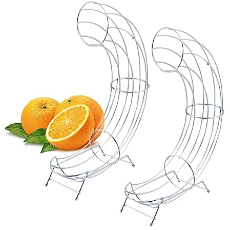 Novaliv Juego de 2 prácticos dispensadores de naranjas, 9 x 44 x 32 cm, soporte para naranjas, acero en espiral, 9 x 44 x 32 cm, elegante y resistente, alternativa al frutero, soporte para naranjas,