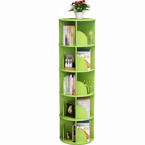 3/4/5 piani girevole in legno massiccio Mobile libreria moderna luce di lusso casa libreria creativa pavimento mobile libreria soggiorno camera da letto ufficio libreria bianco/rosa/verde (Color