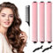 WuGU Locken Ohne Hitze, 3 Stück Heatless Curls Band, Lockenwickler über Nacht, Flexi Stangen mit Haken, Hitzefreier Lockenwickler mit 2 Klammern, Hitzefreier Lockenstab für Alle Haartypen (Rosa)