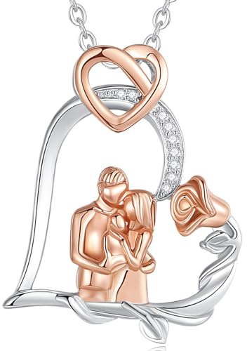 EUDORA Harmony Ball Herz Mutter Vater Kind Kette für Damen S925 Sterling Silber, Mama Papa Tochter Sohn Halskette Anhänger Schmuck Muttertag Geschenk für Frauen Mutter Tochter Stiefmutter Ehefrau,18