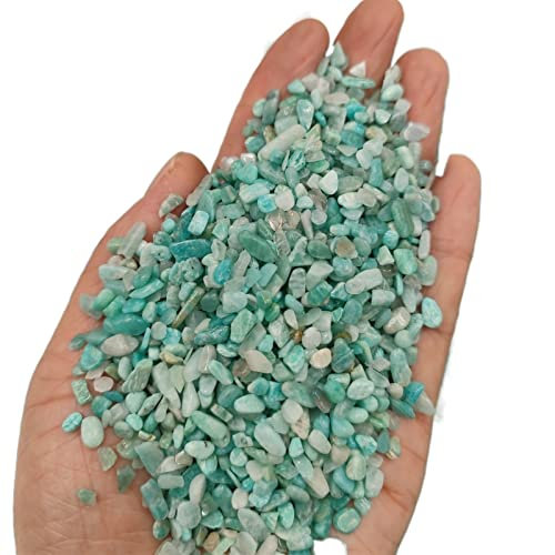 SSOPTMCB 50 g/Packung natürlicher Mini-Amazonas-Quarzkristall, Steinsplitter, Kies, Heim- und Raumdekoration, DIY, Aquarium, Garten, QINTINYIN Reiki Crystals