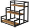 Vicco Treppenregal Fyrk, Eiche rustikal/Schwarz, 33 x 34 cm mit 3 Ebenen
