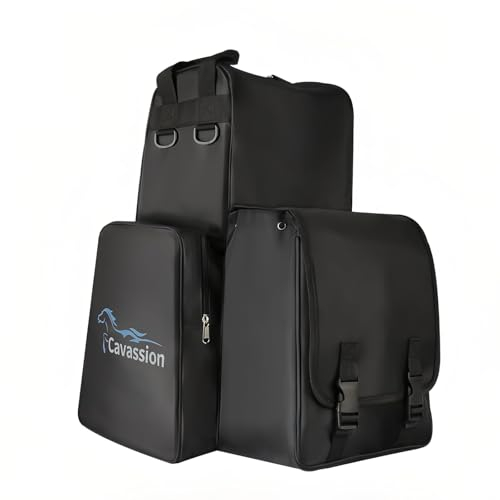 Heimvita Große Stiefel- und Helm-Tasche Reitsport, Helm-Reittasche, Große Kapazität Wasserdicht 3 in 1 Reisetasche, wasserdichte Englisch-Tragetasche für Alles (Schwarz)