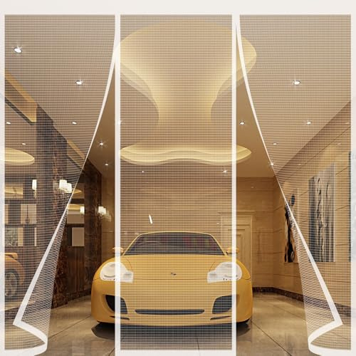 Fliegengitter für tür mit Magic Click 175x140cm Moskitonetz individuell zuschneidbar für alle Fenster | Einfache Montage mit 12 Magneten - kein Bohren oder Schrauben Weiß