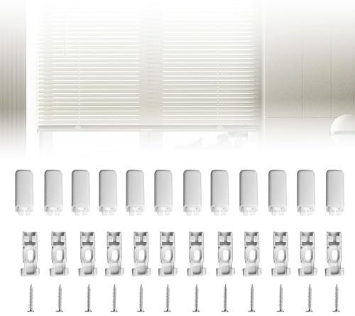 SRJQXH 12 Kit Plissee Halterung - Klemmträger Plissee丨Plissee Ersatzteile Klemmträger, Spannschuhe für Plissee mit Schrauben, Ideal für die Befestigung von Vertikal und Plisseevorhängen