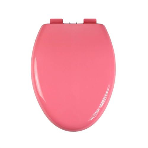 Brigtviee Toilet Seat Elongated 18 Soft Close, Safe Pp Toilet Seat,Smooth And Bright,Color V-Shaped Toilet Seat,Safe Firmly, Quick Installation & Stay Clean,pink