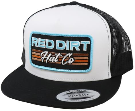 Red Dirt Hat Company Between The Line 5-Panel verstellbare Snapback-Mütze (Schwarz/Weiß), Schwarz/Weiß, Einheitsgröße