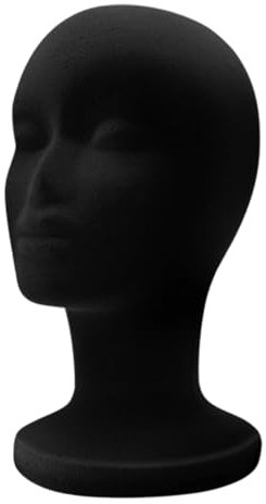 Styroporkopf mädchen, Perückenkopf Schwarz Styroporkopf Styropor Kopf Schaufensterpuppe Kopf Mannequin Wig Head für Hutständer Mützen Perückenhalter DIY Dekoration Friseur Deko Perücken Zubehör