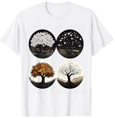 Graphique de la Nature des Arbres des Quatre Saisons T-Shirt