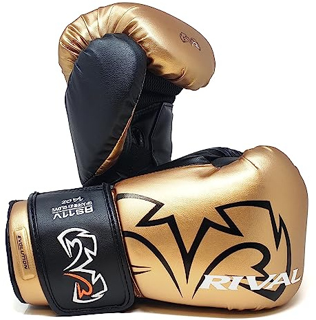 RIVAL Boxhandschuhe RS11V Evolution Sparringhandschuhe, extra dicke 5,1 cm Polsterung, V-Strap Wrist Lock 2-System, großes Handfach und 15-Grad-Winkelmanschette