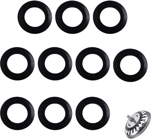 10 Pcs Kitchen Sink Drain Seal Ring,O-Rings Gasket Seal for Kitchen Basket Strainer Plug Rubber Seal Gasket Rings Washer Bathroom Sink Drain Seal Rings,Black