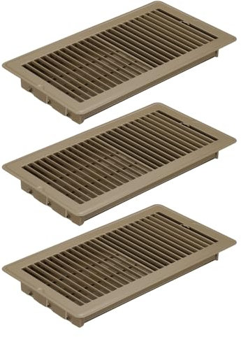 PATIKIL 12 X 6 Pulgadas Rejilla de Suelo, 3 Piezas Cubierta de Ventilación de Aire Resistente de Acero Ajustable Decorativa Rejillas de Suelo Fáciles de Ajustar, Marrón