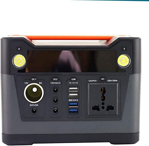 HTDRE Générateur Portable d'extérieur YKLL 300 Wh, Alimentation de Secours avec onduleur CC CA, alimenté par Panneau Solaire, Prise Murale pour Camping