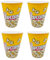 Tradineur - Pack de 4 cubos de palomitas de plástico, recipientes reutilizables para cine en casa, fiestas, celebraciones (Amarillo - 18 x 14,5 x 9,5 cm)
