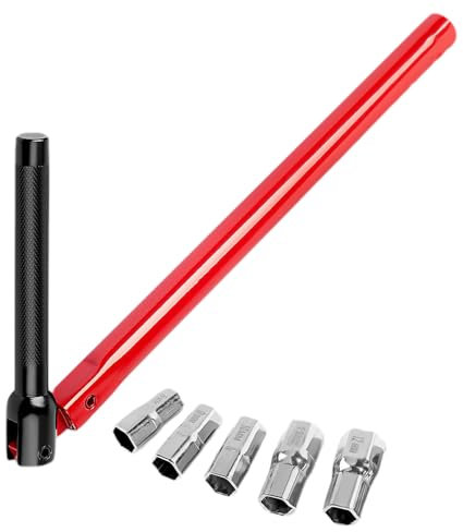 siduytin Sink Tap Spanner Set Adjustable Box Spanner with 5 Changeable Nut for Plumbers Socket Wrench Bath Tap Spanner Alloy