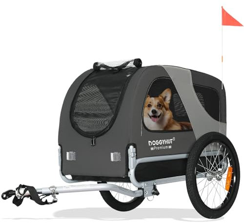 DOGGYHUT® MEDIUM Fahrrad Hundeanhänger für Hunde bis 23 kg Fahrradanhänger Klappbar