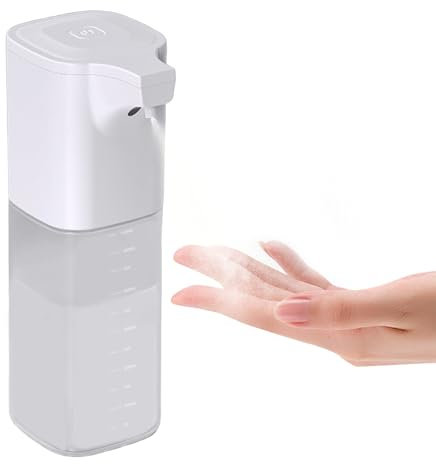 WAONIQ 550ML Automatischer Desinfektionsspender, Infrarot Induktionssprüher, Einstellbare Sprühflasche, Anzeigeskala Vier Einstellbar Geschwindigkeitsstufen für Feinen Alkoholnebel (Weiße)