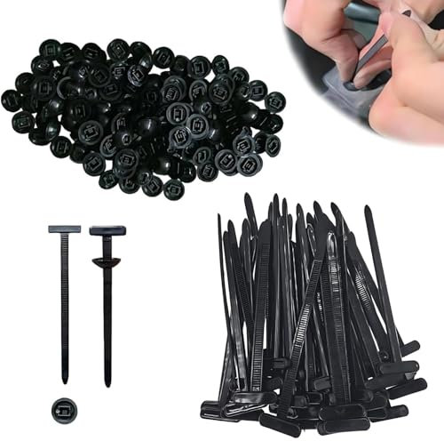 100Pcs Nylon Universal Cable Tie Buckle, Heavy Duty Self-Locking Nylon Zip Ties Holder, Multipurpose Universal Cable Clips Tool for Quick Fastening, Automotive Repair and Daily Use