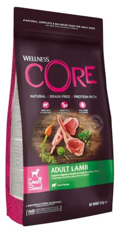 Wellness CORE Lamb 1.5 kg, Lamb – Dry Dog Food | for Small Breeds, Grain-Free, Natural, Hypoallergenic, High-Protein, High Meat Content, Supports Healthy Digestion