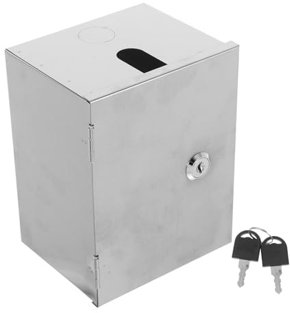 Healeved Scatola di presa elettrica impermeabile in acciaio inossidabile con serratura, custodia protettiva per presa elettrica da parete, 160 × 120 × 95 mm, copertura antifurto resistente alle
