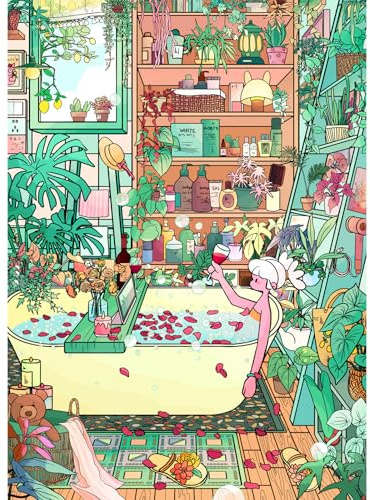 HUADADA Jigsaw Puzzles for Adults 1000, 1000 Piece Jigsaw Puzzles for Adults, Cozy Bath Time Puzzle, Relaxing Brain Teaser, Home Decor Gift
