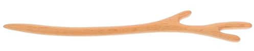 Mobestech Baguette à Cheveux Vintage en Bois de Pêcher Beige pour Femmes, Accessoire Ethnique Léger pour Décorer et Maintenir Chignons Lors de Fêtes Cosplay