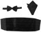 WINOMO Herren Fliege Kummerbund Einstecktuch Set Schwarz